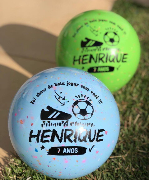 Kit 30 Bolas Personalizadas (23cm) Confetes