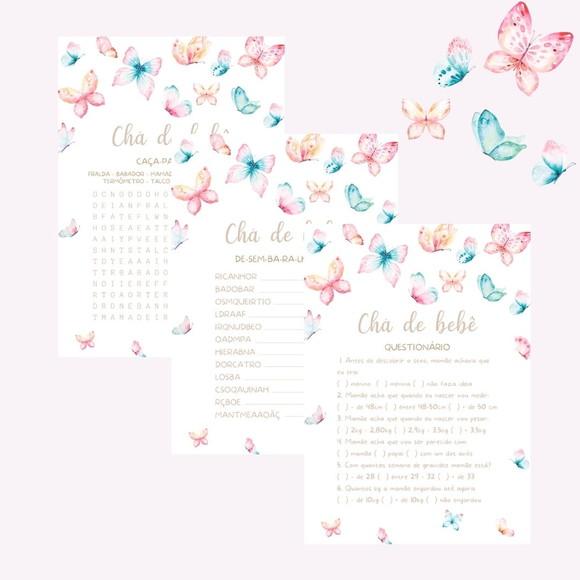 Kit Brincadeiras Chá de Bebê Borboletas (pdf)