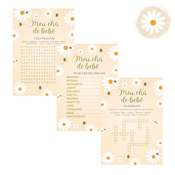 Kit Brincadeiras Chá de Bebê Margaridas -pdf