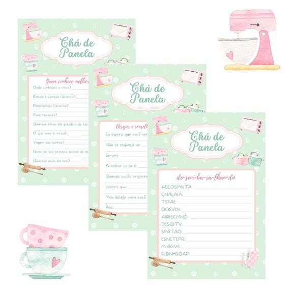 Kit Brincadeiras Chá de Panela (rosa/verde) - pdf
