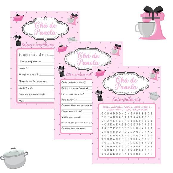 Kit Brincadeiras Chá de Panela (rosa/cinza) - pdf
