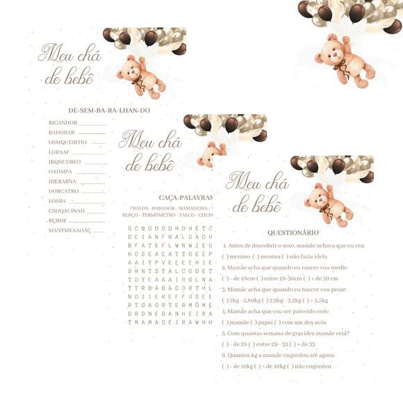 Kit Brincadeiras Chá de Bebê - Ursinho Balões 3