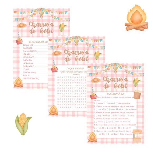 Kit Brincadeiras Charraiá do Bebê Festa Junina - Rosa (pdf)