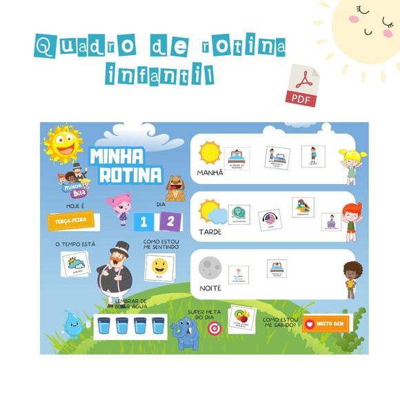 Quadro Rotina Infantil Mundo Bita (digital Pdf)