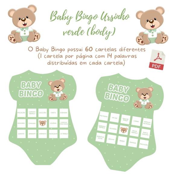 Baby Bingo Ursinho Body Verde (60 Cartelas) pdf