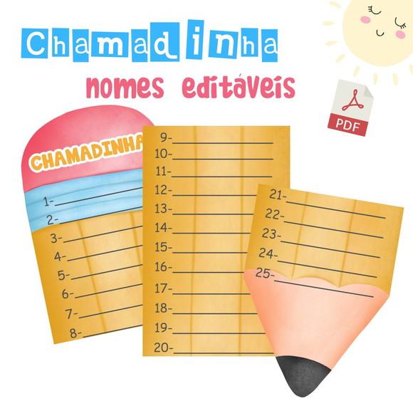 Painel Chamadinha - Lápis (arquivo pdf Editável)