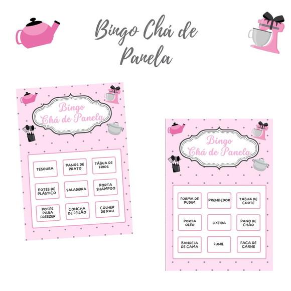 Bingo Chá de Panela (rosa e Cinza) (100 Cartelas) - pdf