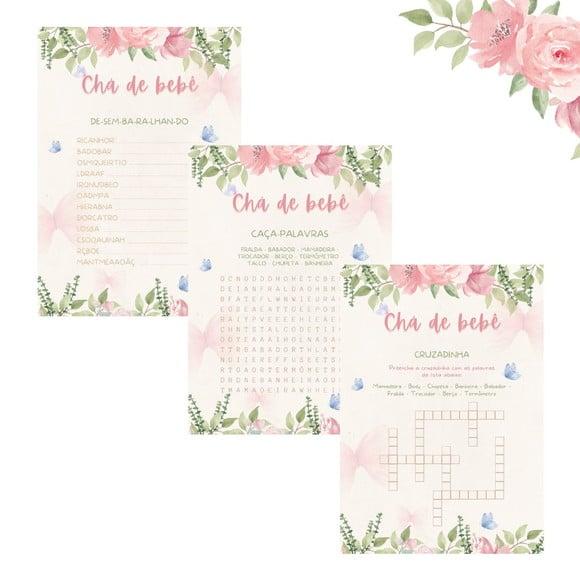 Kit Brincadeiras Chá de Bebê Floral (pdf)