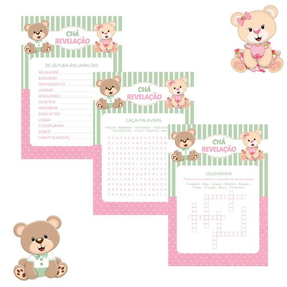 Kit Brincadeiras Chá Revelação Ursinho e Ursinha -pdf