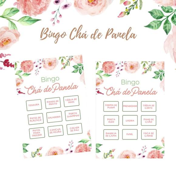 Bingo Chá de Panela Floral Aquarela (100 Cartelas) - pdf