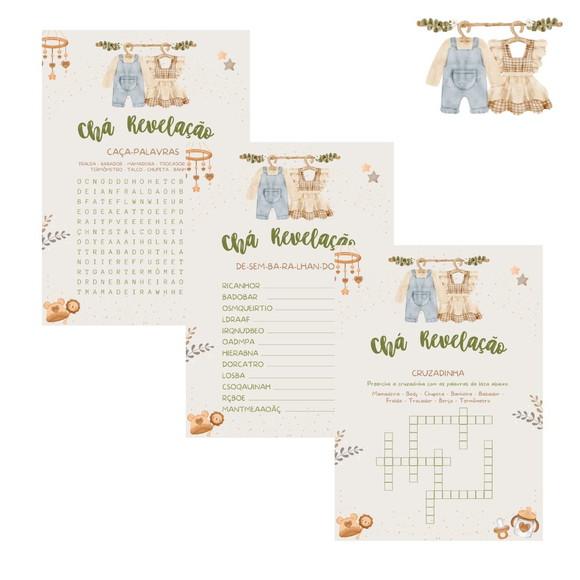 Kit Brincadeiras Chá de Bebê Revelação Vintage -pdf