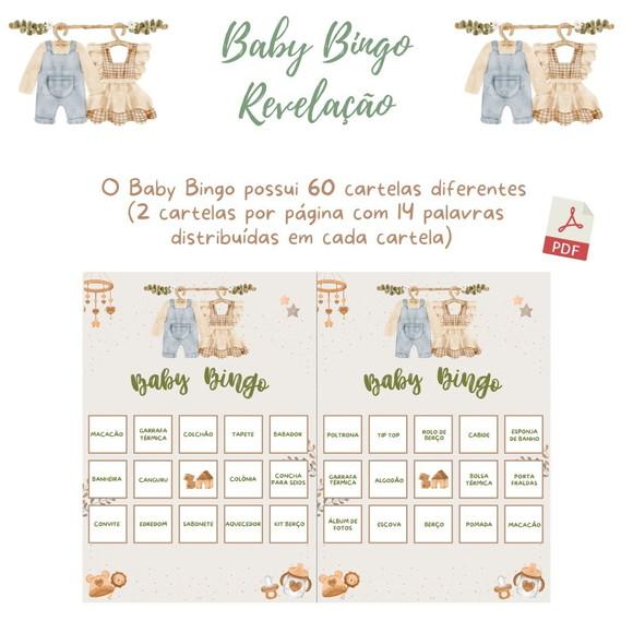 Baby Bingo Chá Revelação Vintage (60 Cartelas) pdf