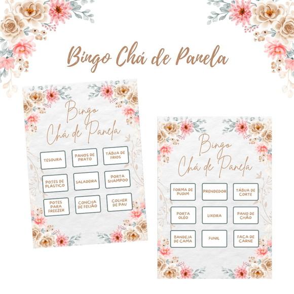 Bingo Chá de Panela Floral (100 Cartelas) - pdf