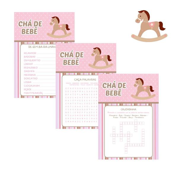 Kit Brincadeiras Chá de Bebê Cavalinho (rosa) -pdf