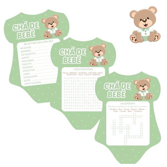 Kit Brincadeiras Chá de Bebê Ursinho Body (verde) -pdf