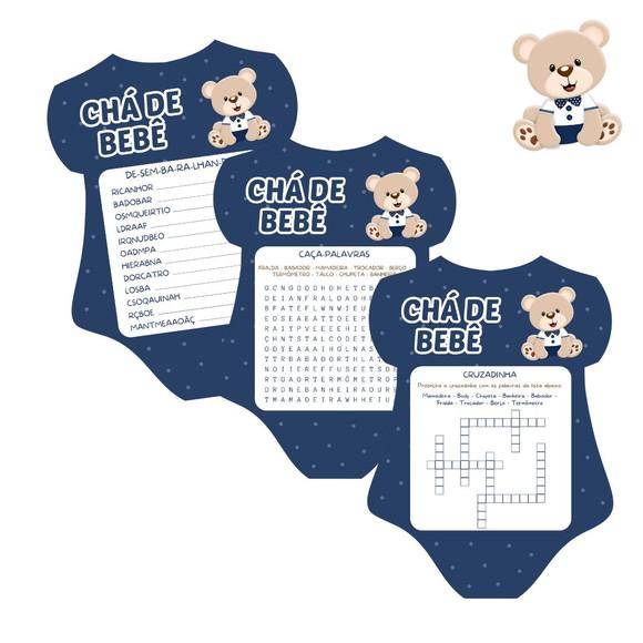 Kit Brincadeiras Chá de Bebê Ursinho Body -pdf