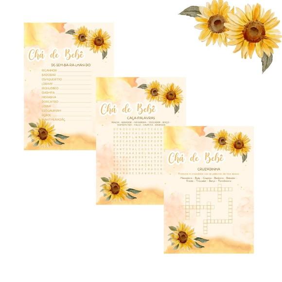 Kit Brincadeiras Chá de Bebê Girassol -pdf