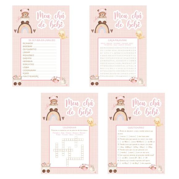 Kit Brincadeiras Chá de Bebê Ursinha Arco-íris -pdf