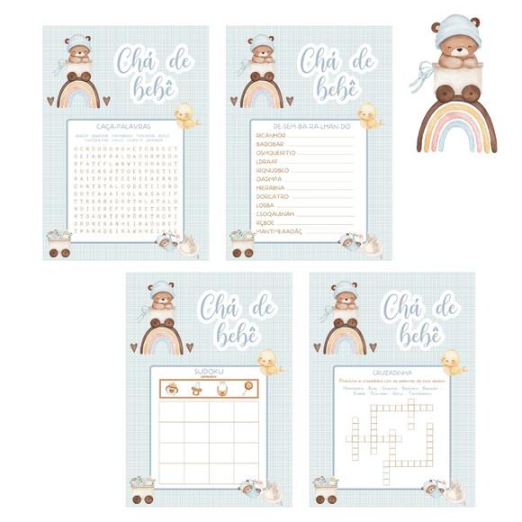 Kit Brincadeiras Chá de Bebê Ursinho Arco-íris (pdf)