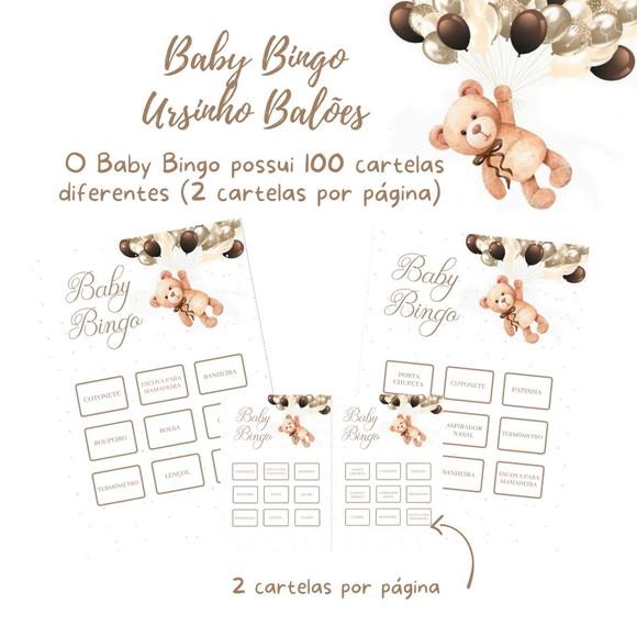 Baby Bingo Ursinho Balões - 100 Cartelas pdf
