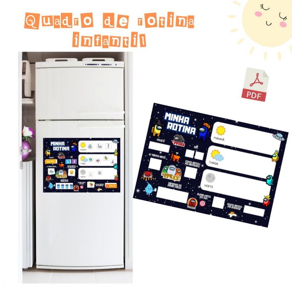 Quadro Rotina Infantil Among Us (digital Pdf)