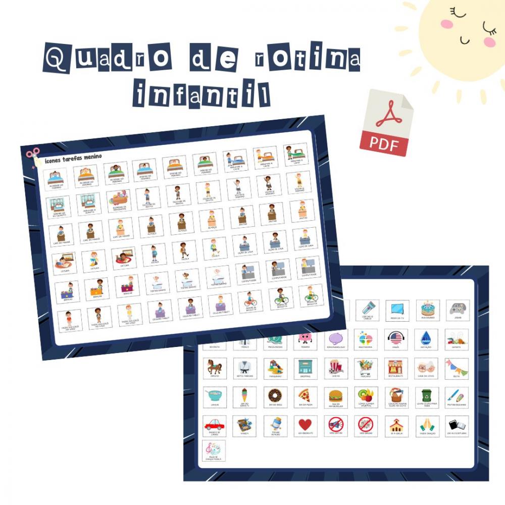 Quadro Rotina Infantil Heróis (digital Pdf)