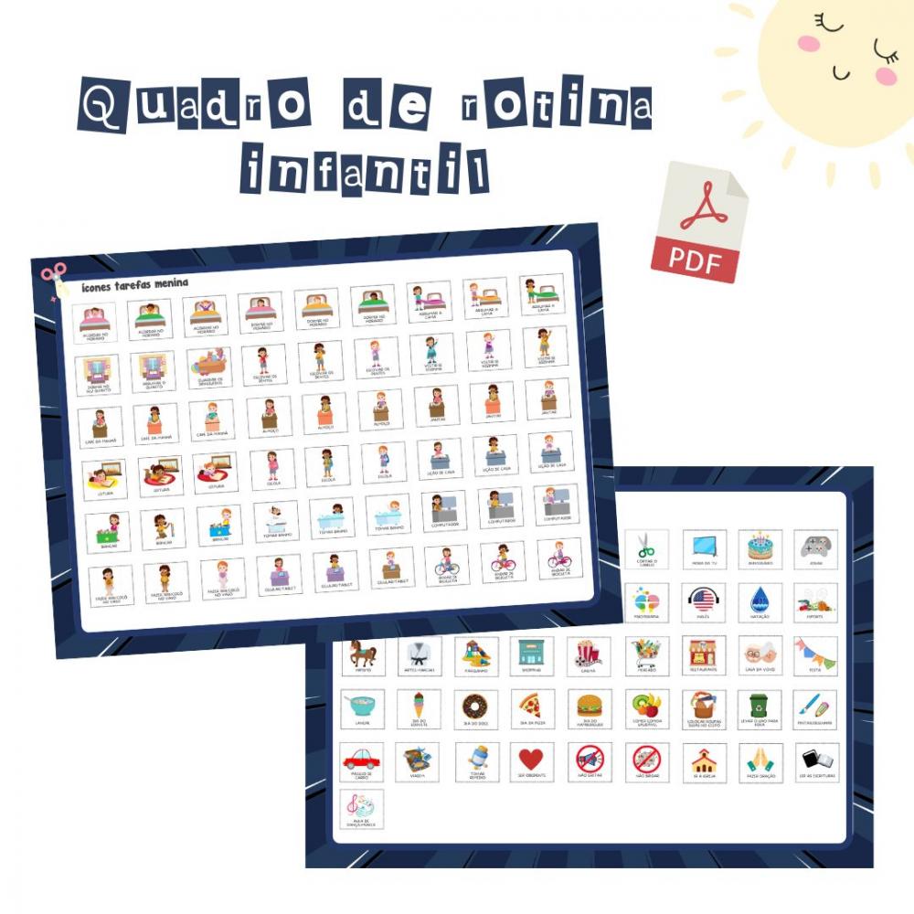 Quadro Rotina Infantil Heróis (digital Pdf)