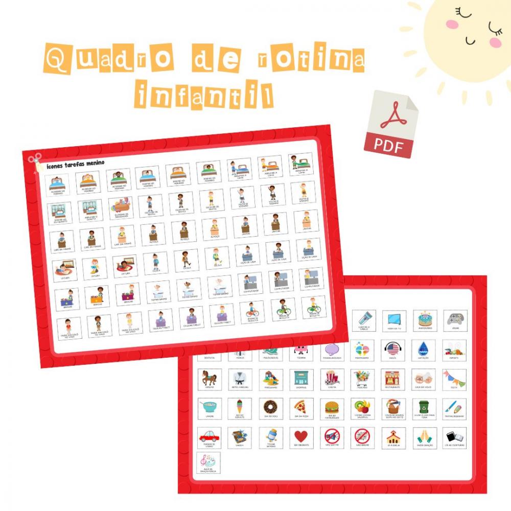 Quadro Rotina Infantil Lego (digital Pdf)
