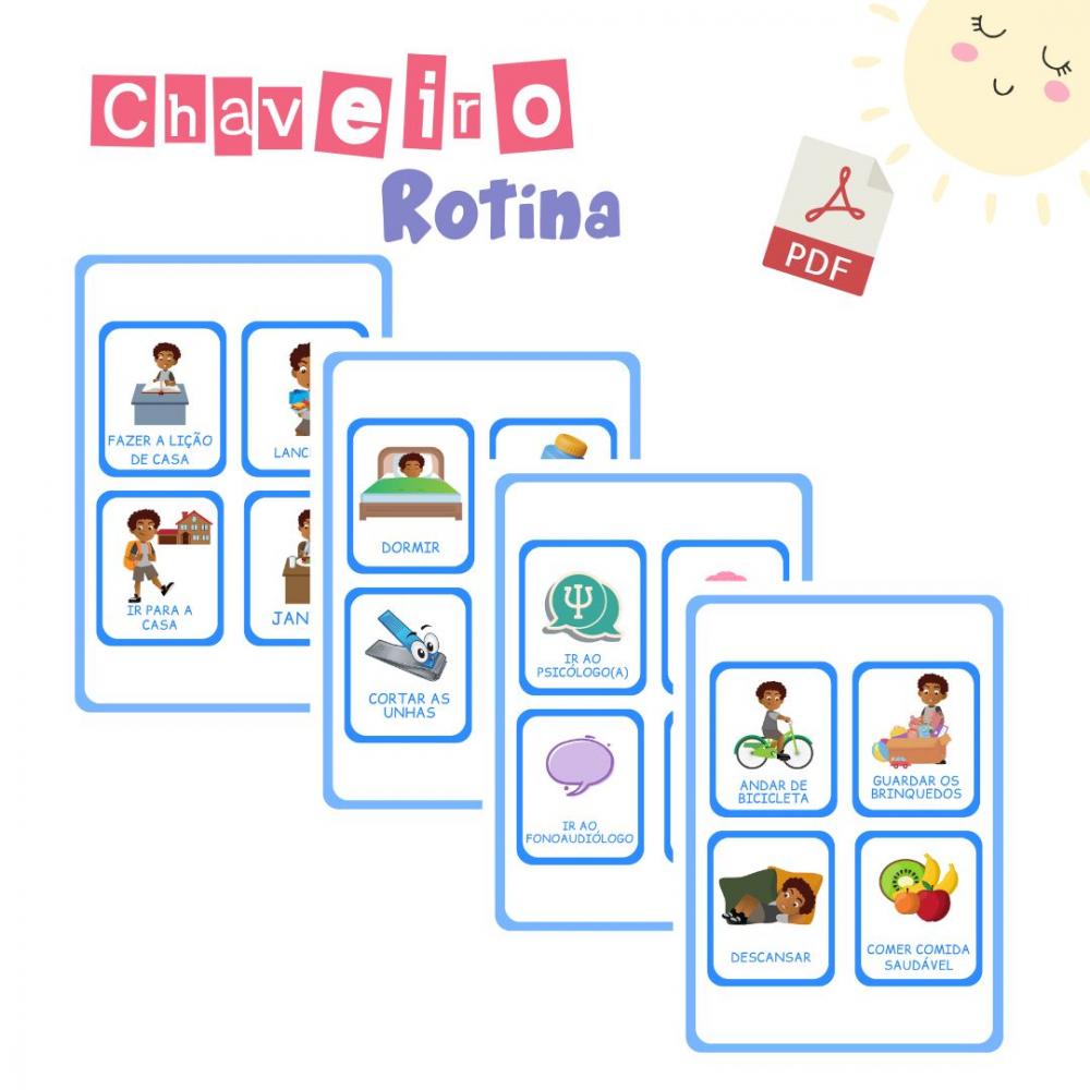 Chaveiro Rotina Infantil Menino 1 (digital Pdf)