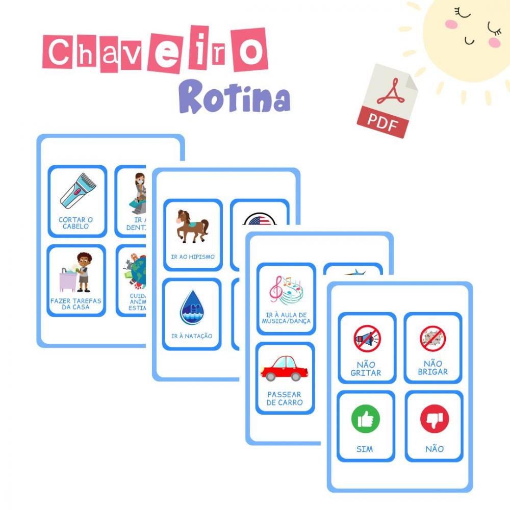 Chaveiro Rotina Infantil Menino 1 (digital Pdf)