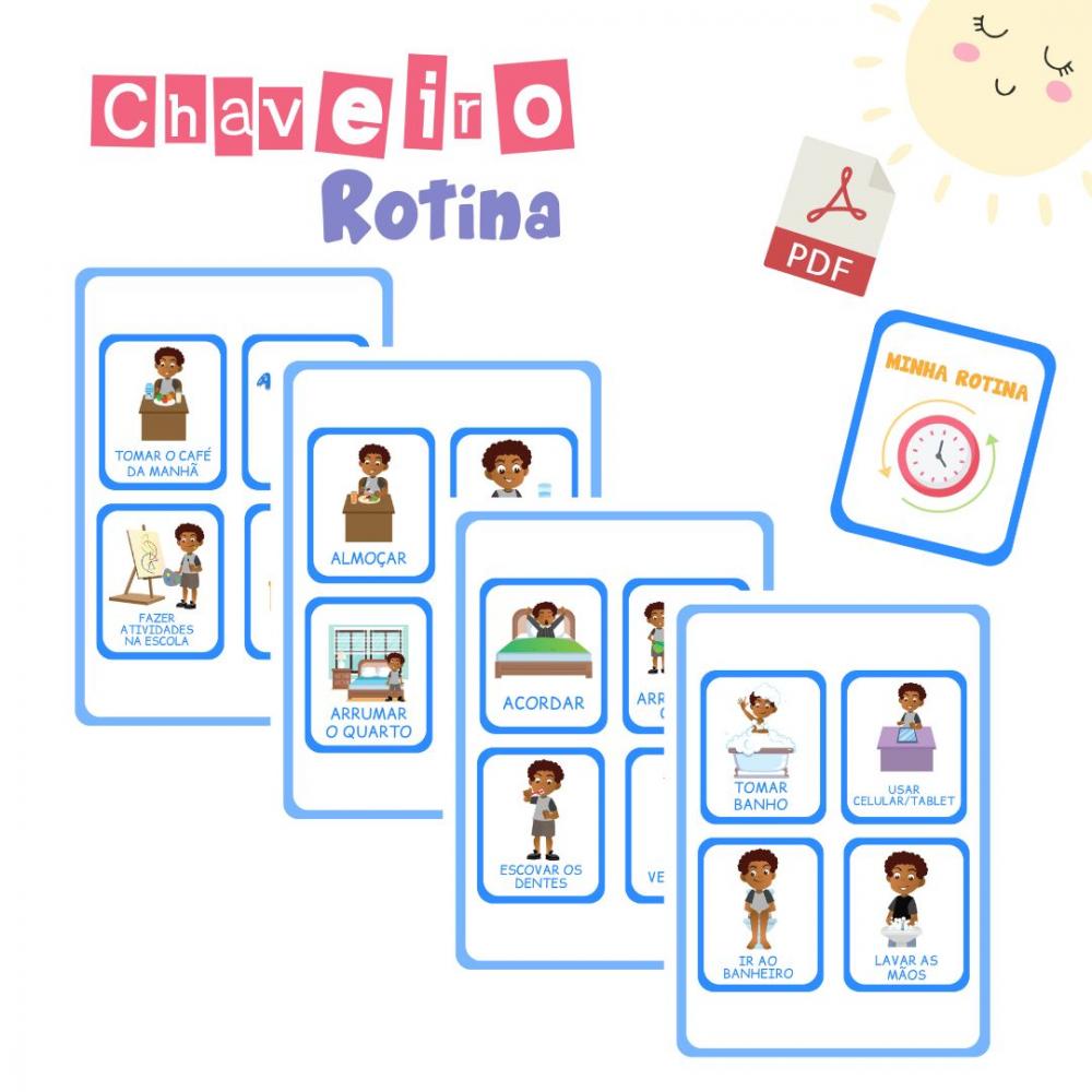 Chaveiro Rotina Infantil Menino 1 (digital Pdf)