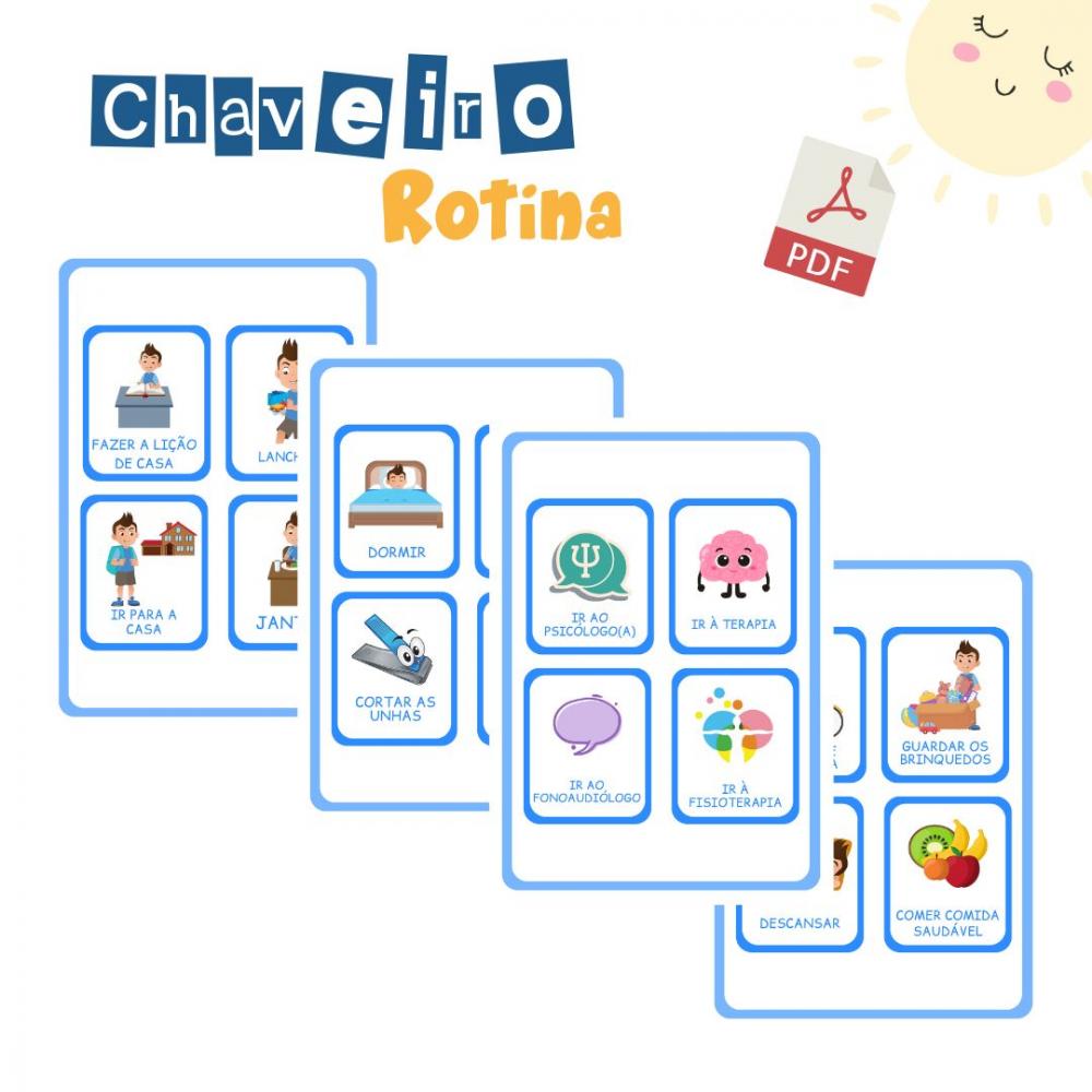 Chaveiro Rotina Infantil Menino 2 (digital Pdf)