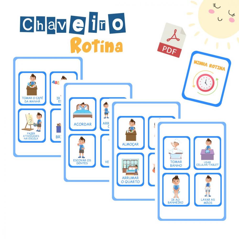 Chaveiro Rotina Infantil Menino 2 (digital Pdf)