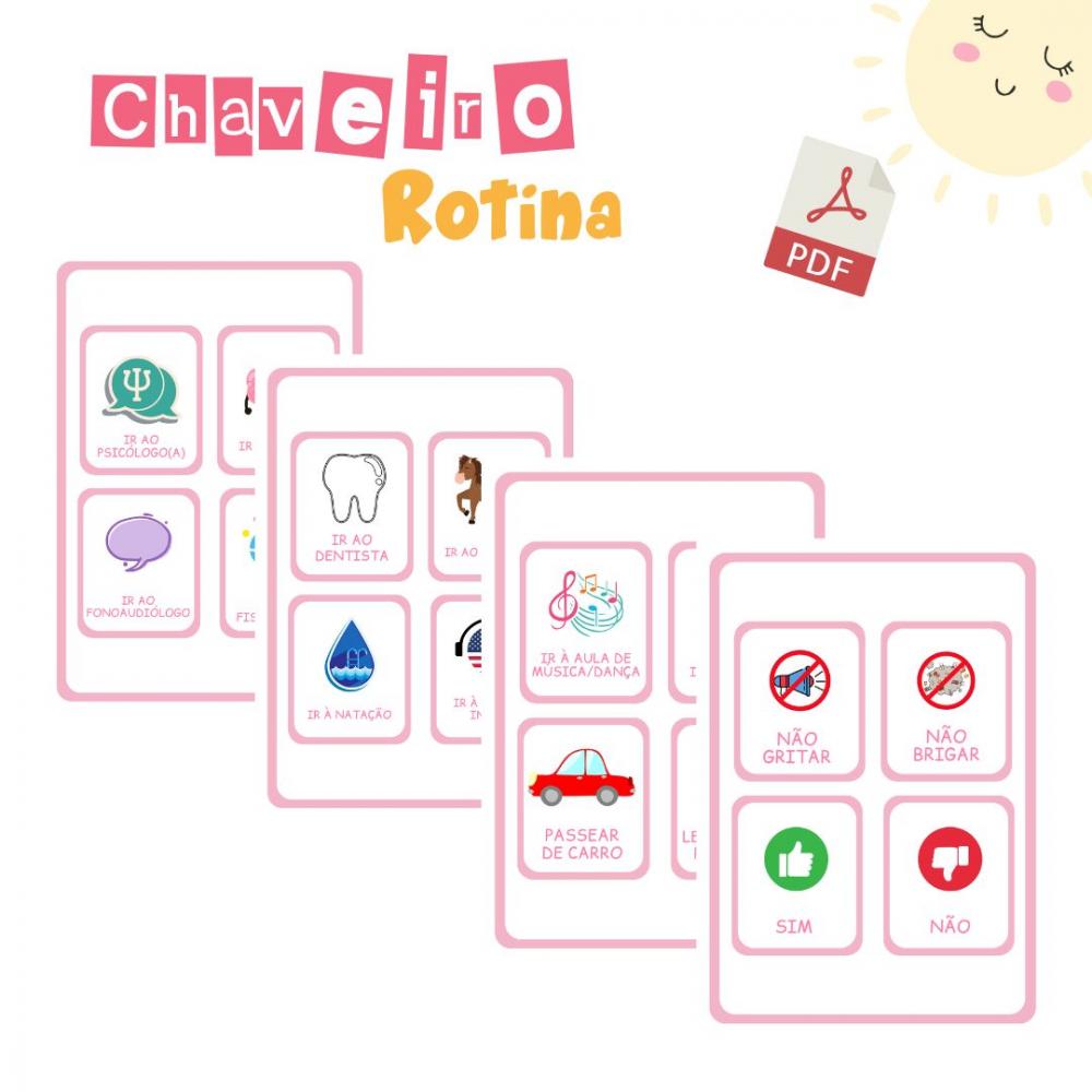 Chaveiro Rotina Infantil Menina 1 (digital Pdf)