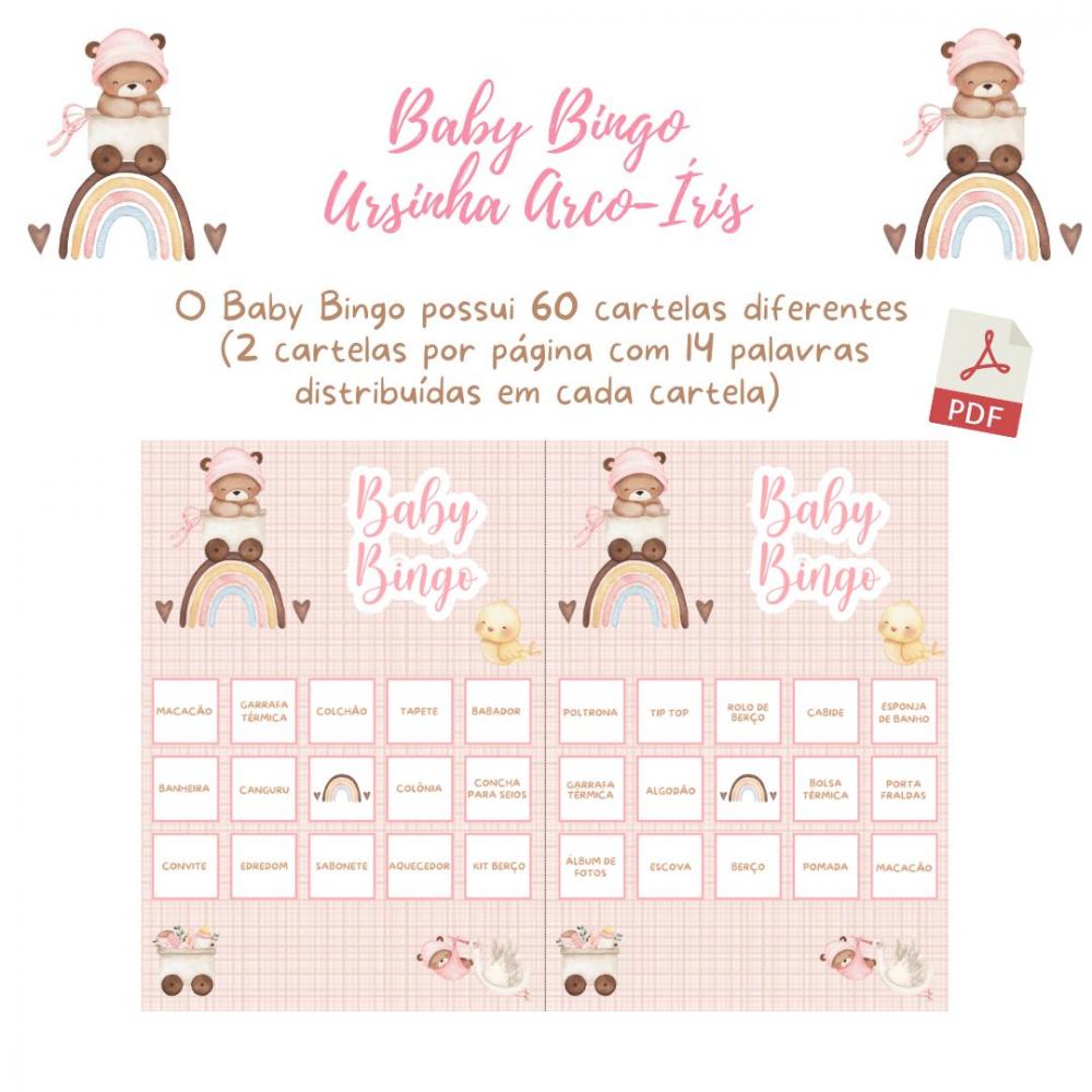 Baby Bingo Ursinha Arco-íris (60 Cartelas) pdf