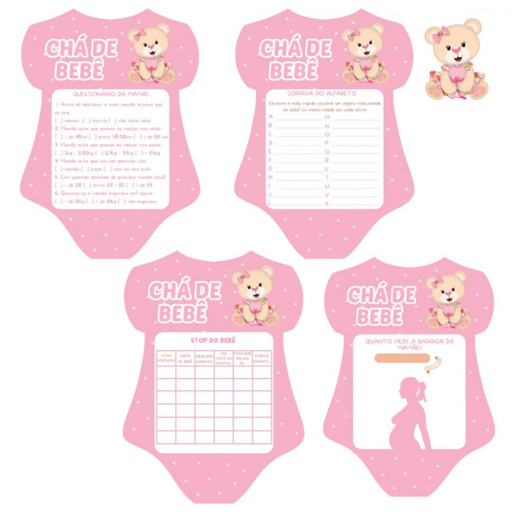 Kit Brincadeiras Chá de Bebê Ursinha Body -pdf