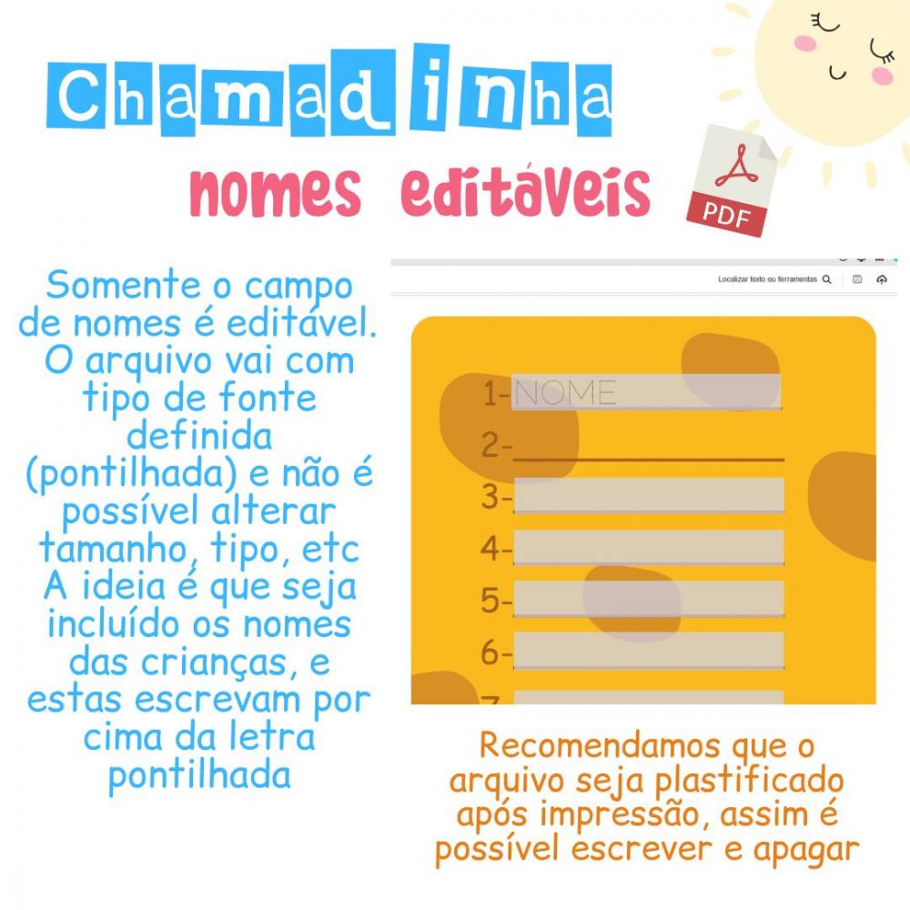Painel Chamadinha - Girafa (arquivo pdf Editável)