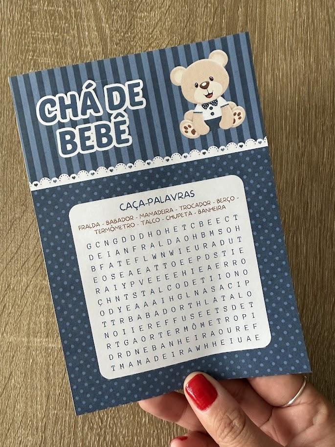 Kit Brincadeiras Chá de Bebê Ursinho (azul Marinho) -pdf