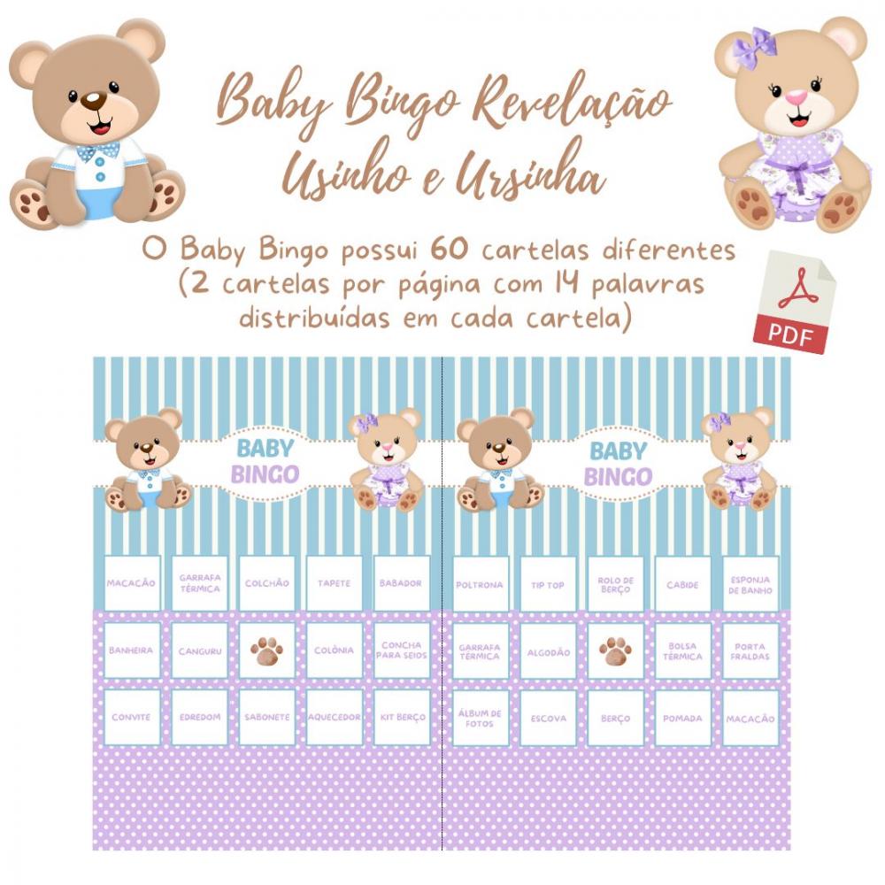 Baby Bingo Revelação Ursinho e Ursinha (60 Cartelas) pdf