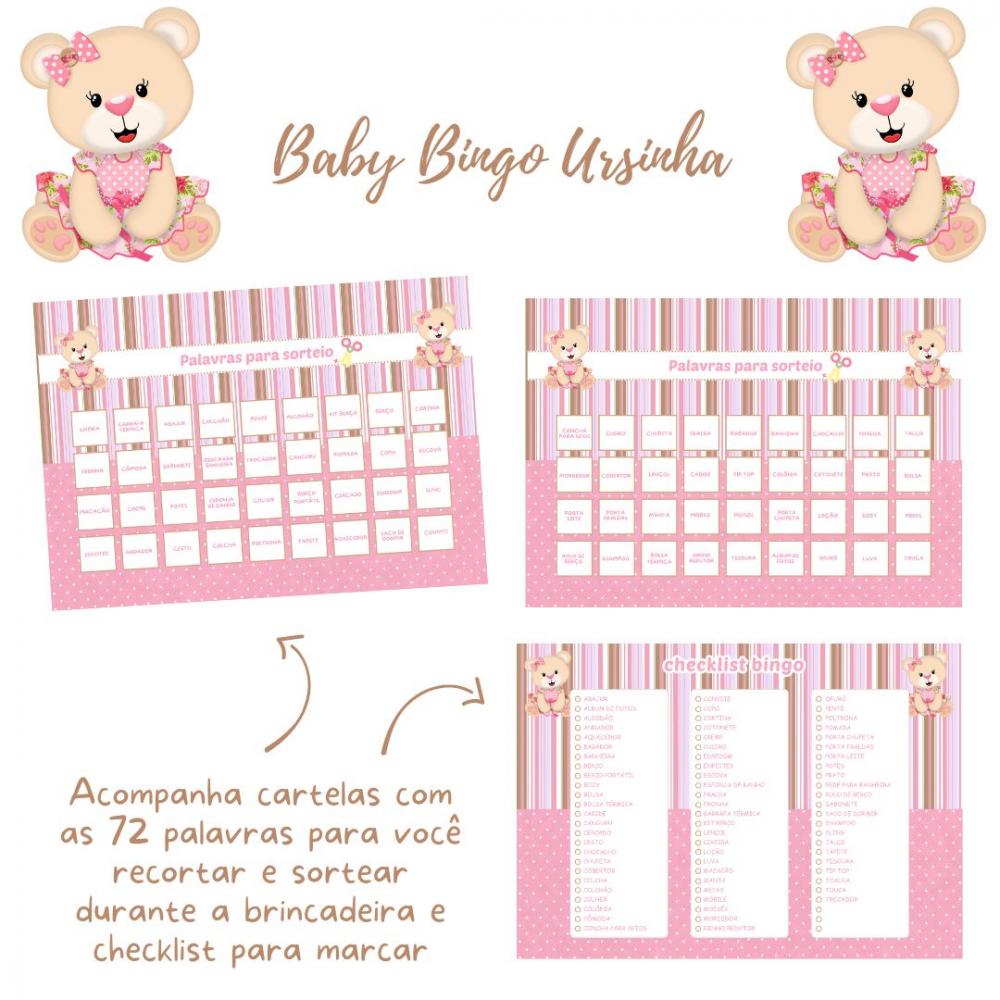 Baby Bingo Ursinha Rosa e Bege (60 Cartelas) pdf