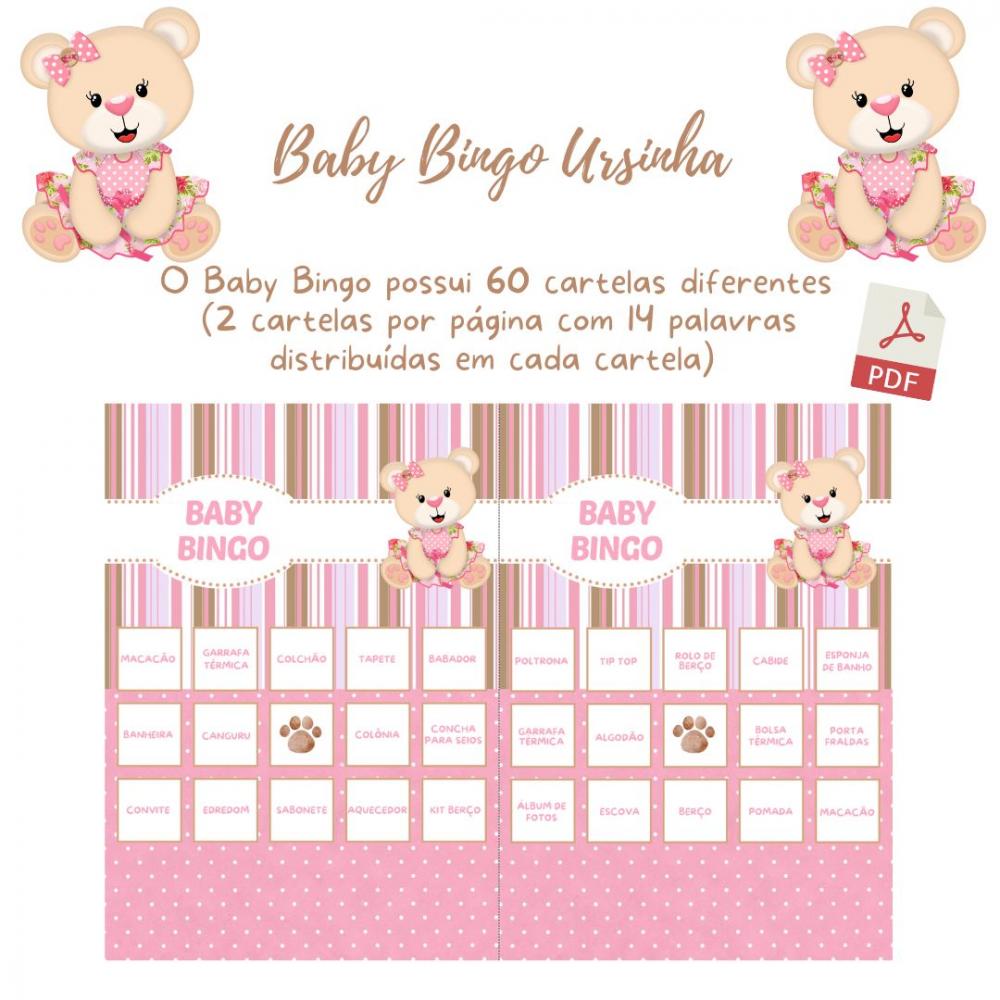 Baby Bingo Ursinha Rosa e Bege (60 Cartelas) pdf
