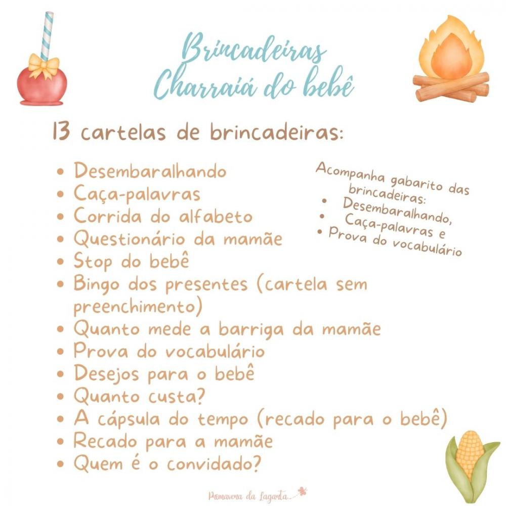 Kit Brincadeiras Charraiá do Bebê Festa Junina - Azul (pdf)