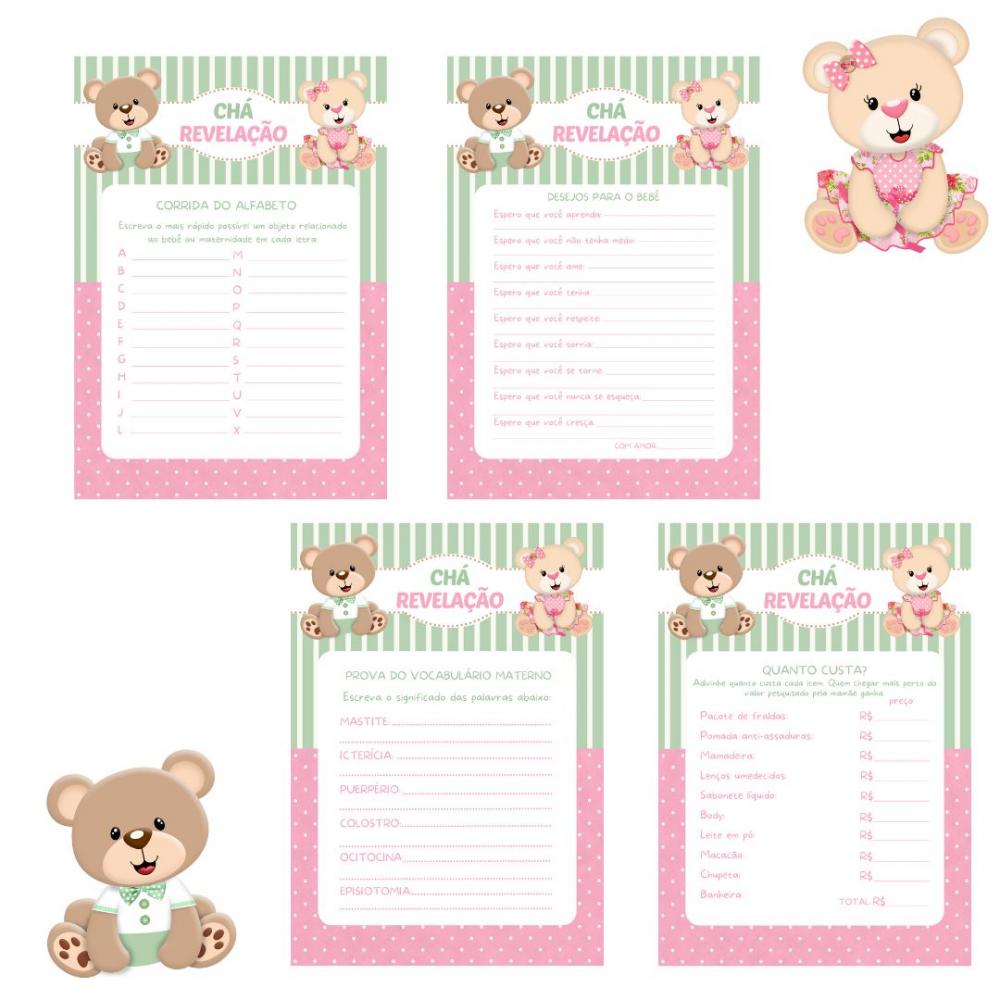 Kit Brincadeiras Chá Revelação Ursinho e Ursinha -pdf