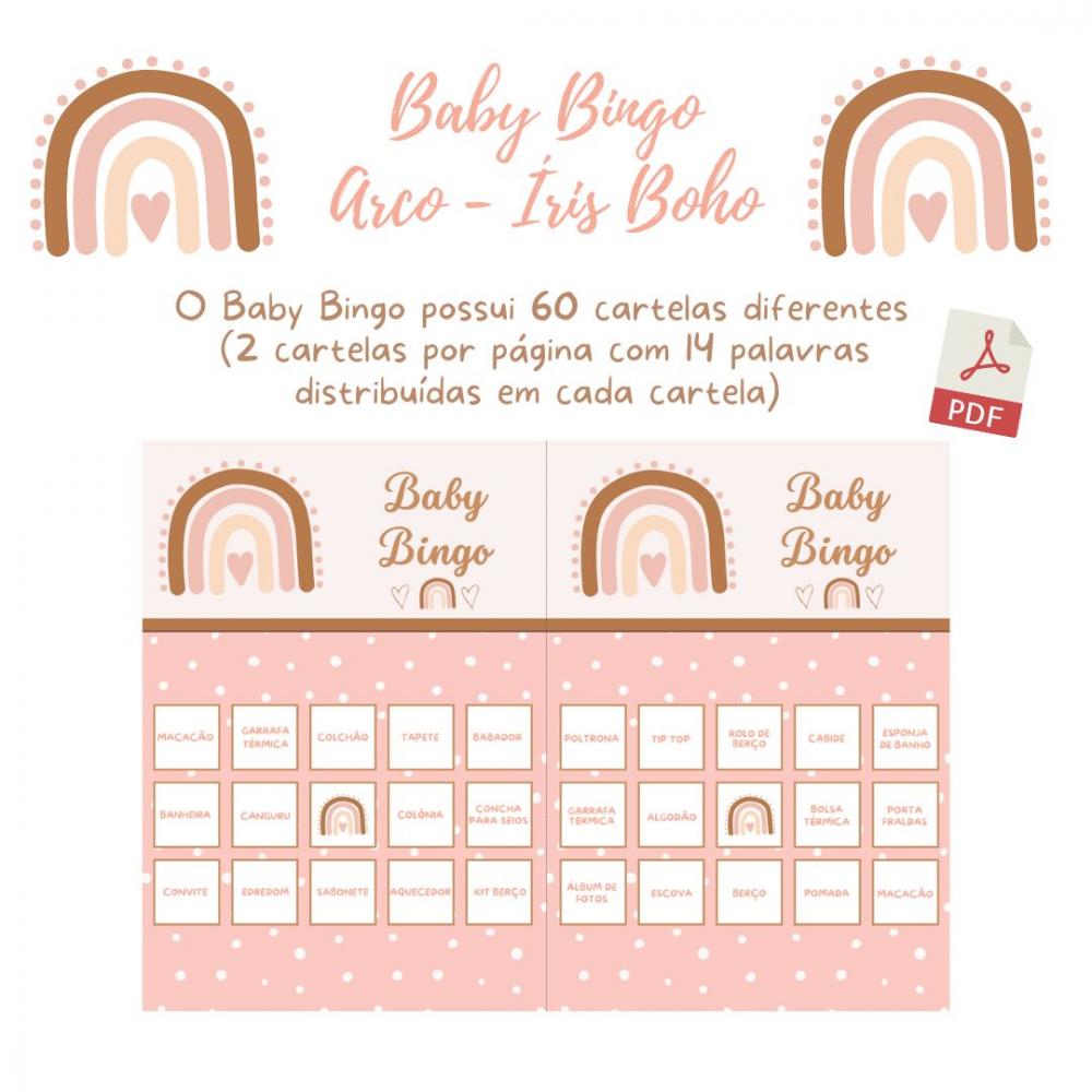 Baby Bingo Arco-íris Boho (60 Cartelas) pdf