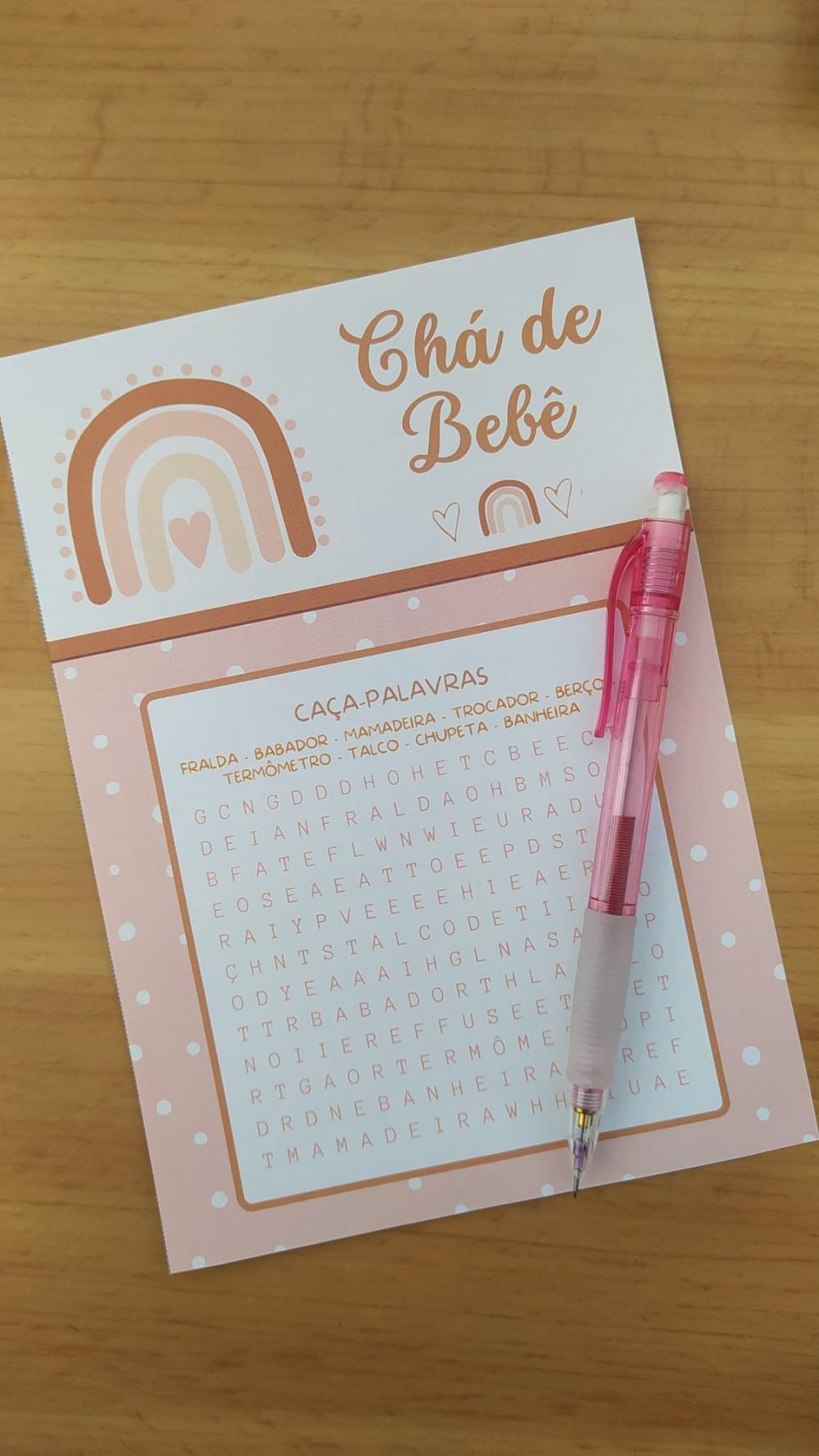 Kit Brincadeiras Chá de Bebê Arco-íris Boho (poá) (pdf)