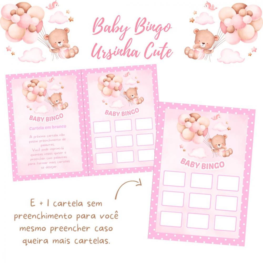 Baby Bingo Ursinha Cute (rosa Poá)- 100 Cartelas pdf