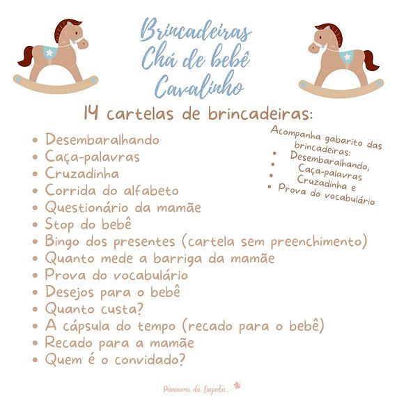Kit Brincadeiras Chá de Bebê Cavalinho -pdf