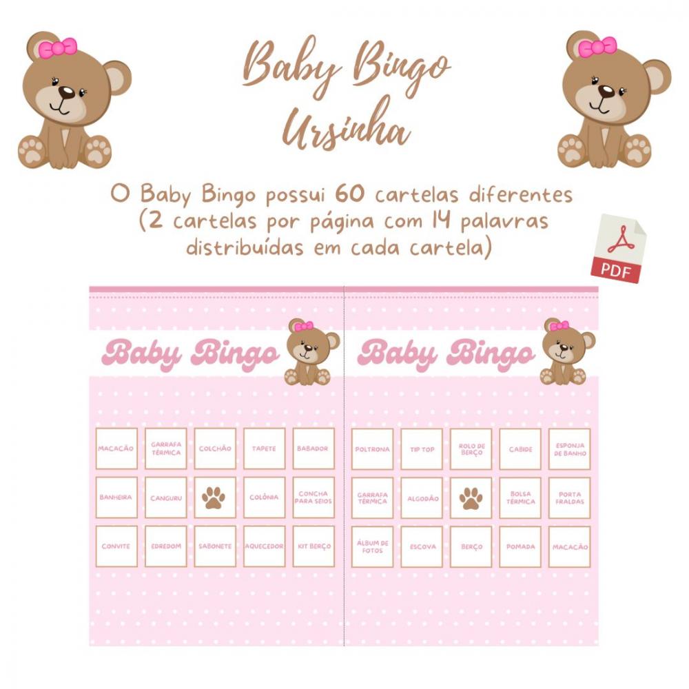 Baby Bingo Ursinha Rosa (60 Cartelas) pdf