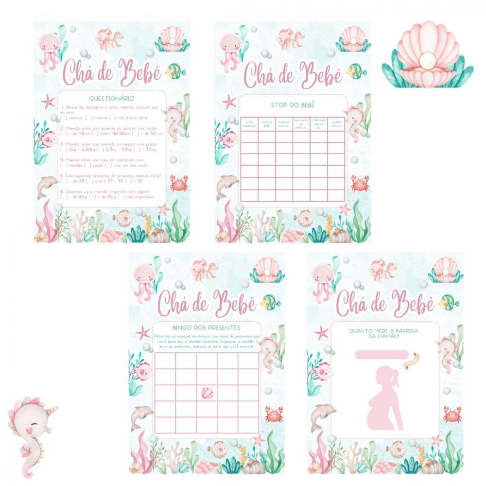 Kit Brincadeiras Chá de Bebê Fundo do Mar - pdf