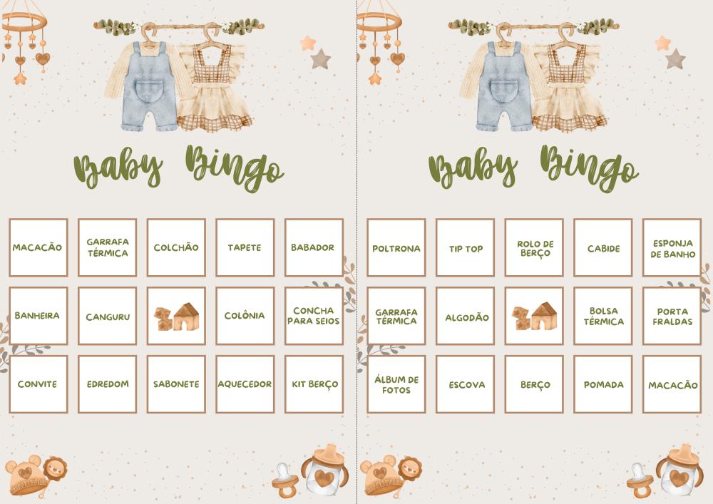 Baby Bingo Chá Revelação Vintage (60 Cartelas) pdf